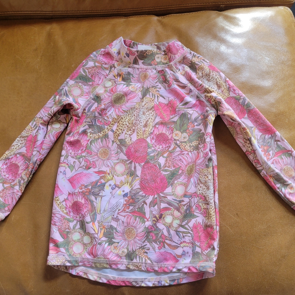 Cotton On Pink Floral Long Sleeve Swim Shirt